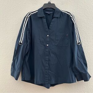 Tommy Hilfiger Dark Blue Collared Light Jacket